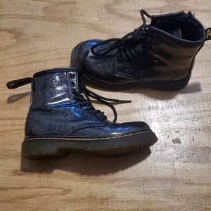 Youth girls US size 11 Black Glitter Dr. Marten